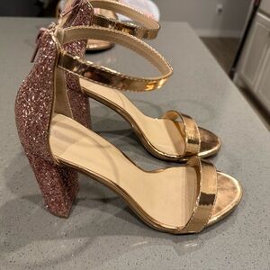 Wild Diva Gold Glitter Heels
